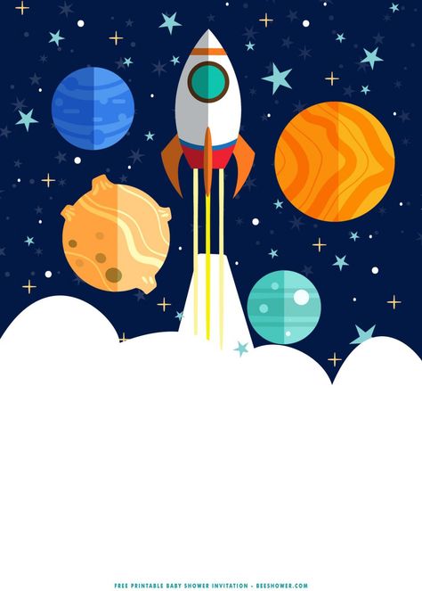 (FREE Printable) – Fabulous Outer Space Baby Shower Invitation Templates | FREE Printable Baby Shower Invitations Templates Outer Space Baby Shower, Space Invitation, Free Printable Baby Shower Invitations, Space Birthday Invitation, Teeth Art, Space Theme Party, Outer Space Birthday, Space Birthday Party, Space Baby