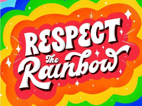 Respect Logo, Lgbt Sticker, Happy 4 Of July, Burger King Logo, The Rainbow, Creative Professional, Tops Designs, Typography, Design Inspiration