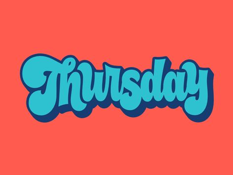 Facebook Stickers: Thursday by Jonathan Ball on Dribbble Portfolio Pdf, Artist Project, Art Walk, Typographic Design, Typography Letters, Happy Thursday, Digital Sticker, New Artists, Lettering Design