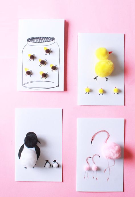 Diy Mother's Day Crafts, Pom Pom Crafts, 카드 디자인, Mothers Day Crafts For Kids, Mother's Day Diy, Mothers Day Crafts, Diy Homemade, Mothers Day Cards, Diy Cards