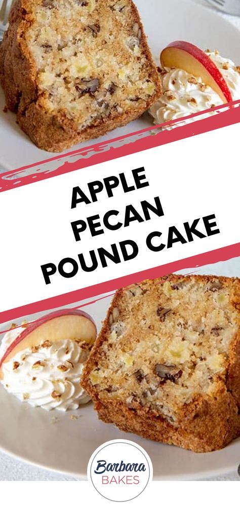 Apple Pecan Cranberry Bundt Cake, Apple Pecan Pound Cake, Apple Walnut Pound Cake, Apple Pie Pound Cake Recipe, Different Pound Cake Flavors, Apple Pecan Spice Cake, Apple Coconut Cake, Apple Pie Pound Cake, Fall Pound Cake