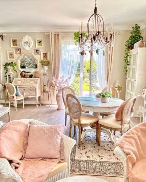 Willows Cottage Vintage Shabby Chic Apartment Decor, Cottage House Interior, Stylish Living Room Furniture, Shabby Chic Apartment, Pink Cottagecore, Cottagecore Home, Cottage Vintage, Patio Interior, Dream House Rooms