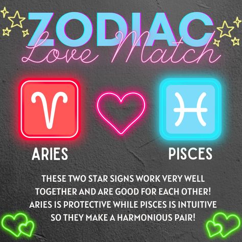 This week's compatibility couple are Aries and Pisces! #compatibility #astrology #metaphysicalshop #wichitaict #shopsmall #localbusiness #downtoearthco #crystalshop Pisces And Aries Relationship, Pisces X Aries Ship, Aries And Pisces Friendship, Pisces And Aries, Aries Relationship, Pisces Relationship, Zodiac Signs Couples, Pisces Compatibility, Aries And Pisces