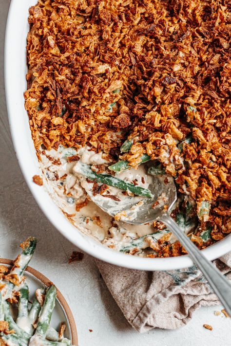 String Bean Casserole, Homemade Green Bean Casserole, Green Beans Mushrooms, Vegan Green Bean Casserole, Healthy Eating Quotes, Mushroom Broth, Cooking Green Beans, Creamy Mushroom Sauce, Fresh Green Beans