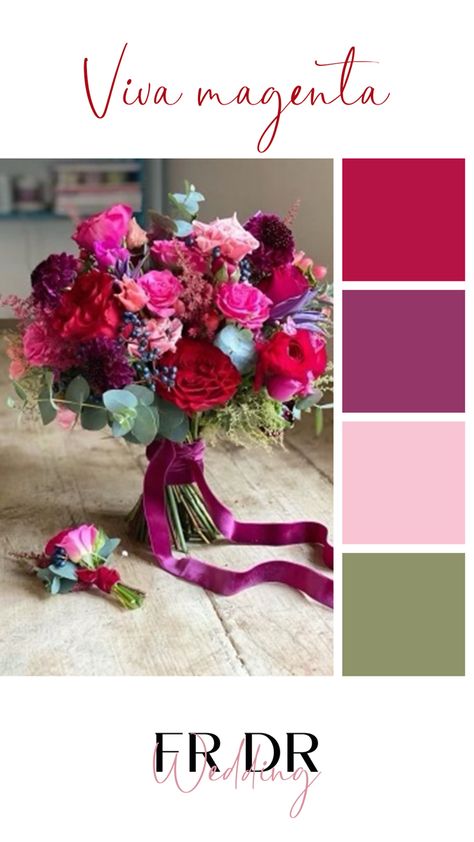 Color palette Magenta Colour, Viva Magenta, Dream Wedding Venues, Wedding Color Palette, Color Pallets, Eye Catching Colors, Colorful Fashion, Colour Palette, Color Palettes