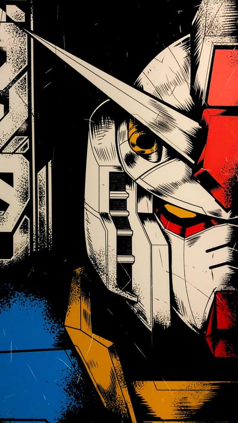 Gundam Poster, Gundam Wallpapers, Art Concepts, Pop Art Wallpaper, Gundam Art, Mecha Anime, Robot Art, Printing Ink, Cyberpunk Art