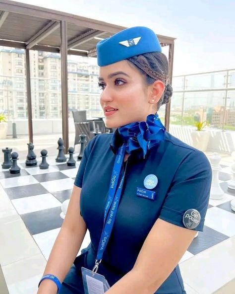 Indigo Cabin Crew Aesthetic, Indigo Cabin Crew, Hostess Uniform, Air Hostess Uniform, Instagram Png, Cabin Crew Jobs, Emirates Cabin Crew, Airline Cabin Crew, Flight Attendant Fashion