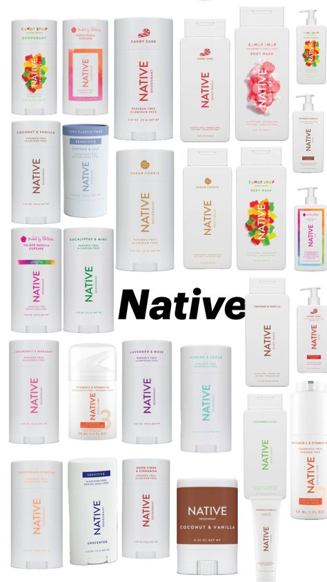 Native Deodorant Aesthetic, Native Soap, Deodorant Aesthetic, Native Skincare, Native Shampoo, Native Products, Clear Skin Care Routine, Shein Bags, School Emergency Kit