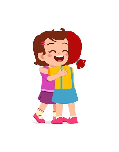 Kindness Cartoon Pictures, Hug Cartoon Friends, Hugs Cartoon, Hugging Cartoon, Hug Clipart, Kindness Pictures, Hug Friends, Hug Drawing, Friends Hug