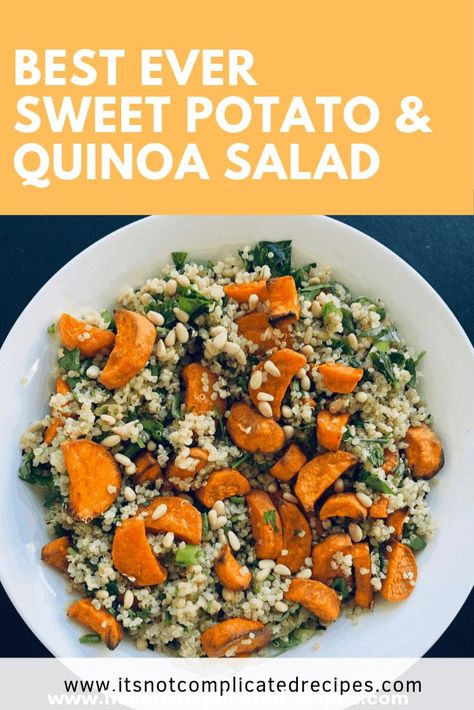 Sweet Potato And Quinoa, Sweet Potato Quinoa Salad, Complicated Recipes, Recipes Quinoa, Quinoa Salad Recipes, Vegan Sweet Potato, Vegan Salad, Quinoa Recipes, Sweet Potato Recipes