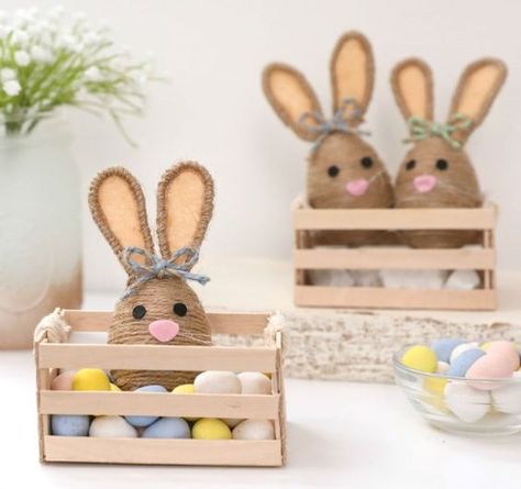 Spring Crafts For Adults Diy, Easter Wood Crafts, Bunny Napkins, Easter Craft Decorations, Diy Ostern, Summer Stuff, Easy Easter Crafts, Easter Bunny Crafts, Spring Easter Crafts