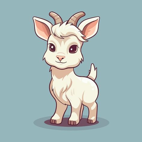 Cute goat cartoon character perfect for ... | Premium Vector #Freepik #vector #doe #cute-animals #baby-animals #cute-cartoon Cute Goat Cartoon, Cartoon Goat, Cute Goat, Jungle Book Disney, Cute Goats, Mountain Goat, Kawaii Animals, Alphabet Activities, Baby Cartoon