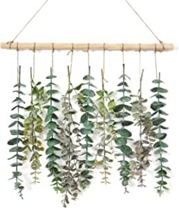 Alynsehom Artificial Eucalyptus Wall Hanging Decor Greenery Boho Chic Home Decorations Farmhouse Rustic Plants with Wooden Stick for Bedroom Living Room Apartment Ornament Gift (Green-2) : Amazon.ca: Home Feuille Eucalyptus, Hanging Plant Wall, Artificial Eucalyptus, Wedding Wall Decorations, Vine Wall, Wedding Wall, Décor Boho, Boho Wall Hanging, Wall Accessories