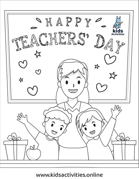 Free Printable Teacher's Day coloring pages for Preschoolers ⋆ Kids Activities Happy Teachers Day Art And Craft, Best Teacher Drawing, Teachers Day Coloring Pages, Happy Teacher's Day Drawing, Happy Teachers Day Coloring Pages, Teachers Day Activity For Preschool, Printable Teachers Day Card, Teachers Day Drawing For Kids, Teachers Day Activities