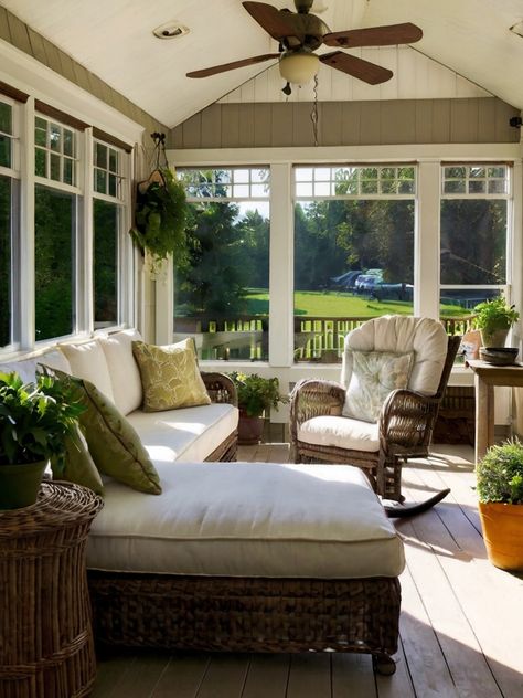 Top 10 Porch Sunroom Ideas: Latest Design - Homezillo Small Sun Porch Ideas, Four Season Porch Ideas, 3 Season Room Decorating Ideas, Three Season Room Ideas Enclosed Porches, Sunroom Entryway Ideas, 3 Season Porch Ideas Sunroom, Diy Sunroom On A Budget, Screen Porch Decorating Ideas, Transitional Sunroom