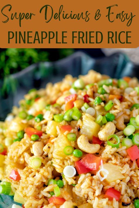 Delicious Homemade Pineapple Fried Rice Thai Fried Rice Recipe, Instant Pot Thai, Thai Pineapple Fried Rice, Pineapple Fried Rice Recipe, Yummy Rice, Thai Fried Rice, Hawaiian Recipes, Pineapple Fried Rice, Chicken Fried Rice