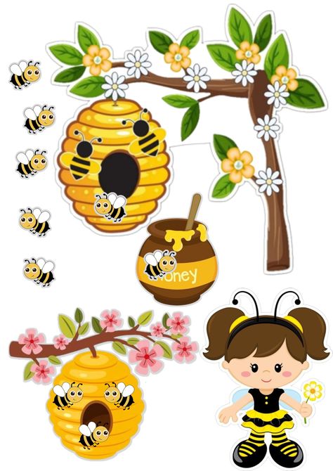 Bee Happy, Honey Bee, Cake Topper, Winnie The Pooh, Cake Toppers, 3 D, Bee, Pastel, Cake