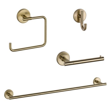 Delta KA-TRI-4-CZ Trinsic 4-Piece Accessory Kit, Champagne Bronze: Amazon.ca: Tools & Home Improvement Delta Cassidy Champagne Bronze, Delta Champagne Bronze Bathroom, Delta Champagne Bronze Bathroom Faucet, Delta Vero Champagne Bronze, Delta Trinsic Champagne Bronze, Delta Trinsic, Toggle Bolts, Timeless Bathroom, Bathroom Accessories Sets