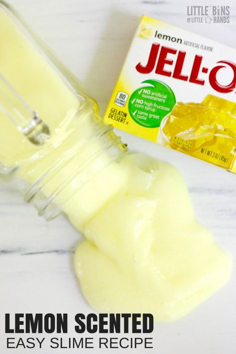 Diy Putty, Cara Membuat Slime, Diy Crafts Slime, Yellow Slime, Cool Slime Recipes, Homemade Slime Recipe, Lemon Crafts, Slime Ingredients, Edible Slime