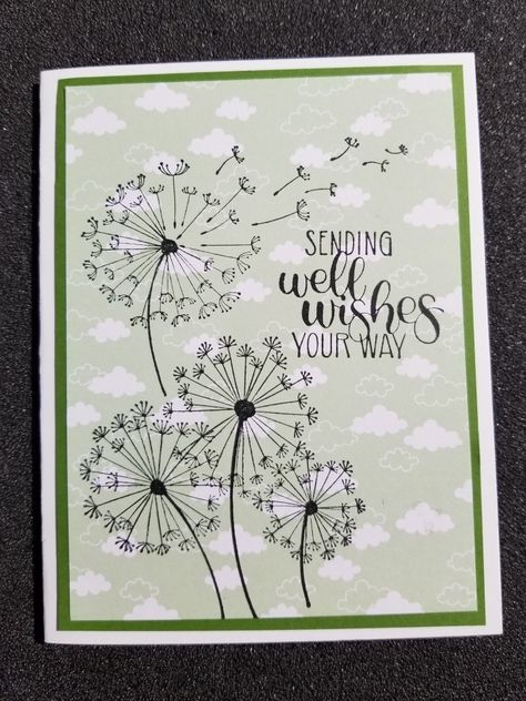 Stampin Up Dandelion Wishes Stampin Up Cards, Dandelion Cards, Cards Anniversary, Sympathy Cards Handmade, Dandelion Wishes, Stamp Card, Dandelion Wish, Hand Made Greeting Cards, Hand Stamped Cards