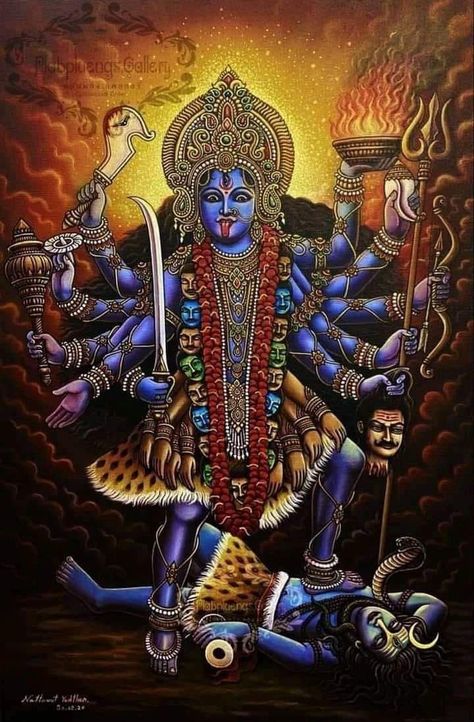 Kali Amman Images, Mahakali Painting, Maa Kali Painting, Maa Kali Images, Goddess Kali Images, Kali Hindu, Indian Goddess Kali, Durga Kali, Mother Kali