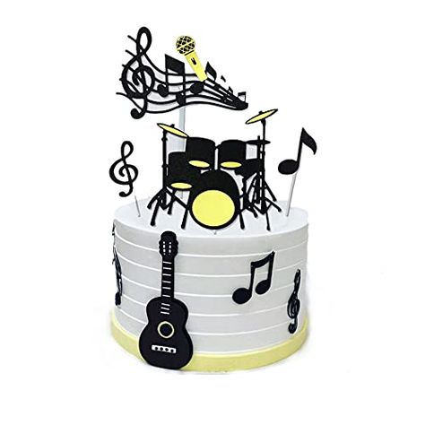 Violin Cake, Music Note Cupcakes, Music Note Cake, Bolo Musical, Flag Cake Topper, Music Cake, Guitar Cake, Flag Cake, Balloon Cake