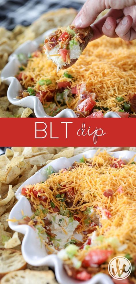 Ultimate Blt, Blt Dip Recipe, Blt Dip, Bacon Lettuce Tomato, Bacon Appetizers, Dip Recipes Easy, Tomato And Cheese, Buffalo Chicken Dip, Entertaining Recipes