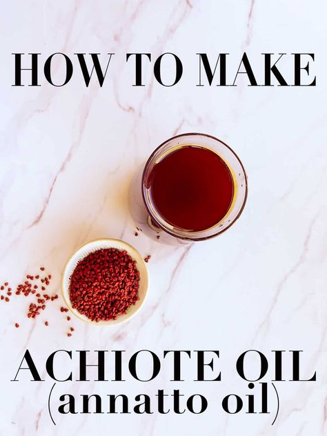 Achiote Oil (annatto oil) is a staple coloring agent in the Hispanic-Caribbean diet. Make your own at home with this easy recipe. #achioteoil #annattooil #aceitedeachiote #annattoseeds #achiote #condiments #aceite #cookingoil #coloringoil #naturalfoodcoloring #aceiteparacocinar #PuertoRican #cocinapuertorriqueña #puertorriqueña #PuertoRicancooking #Hispanicrecipes #recetas #cooking #rice #alcapurria #pasteles #masadepasteles #pastelesPuertorriqueños #navidades #Thanksgiving #Christmas via @edibl Caribbean Diet, Achiote Oil Recipe, Achiote Oil, Latin Dishes, Island Cake, Puerto Rican Cuisine, Latin Recipes, Puerto Rican Dishes, Cooking Rice