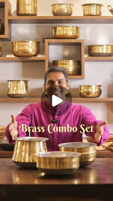 Zishta on Instagram: "Introducing our most popular and fastest selling combination of Brass Cookware, The Sarva, Vaana and Rice pot! The best combination of brass cookware for your daily cooking. Brass Sarva is excellent for biryanis, curries, deep fries, Brass Vaana is perfect for your gravies and the Brass rice pot makes fantastic rice, pulao, dals and more.   Shop this amazing combo from www.zishta.com . . . . . . #Zishta #Zishtatraditionalproducts #Brass #brassware #Sarva #Vaana #Ricepot #biryani #traditionalcookware #combos #foryou #versatile" Brass Cookware, Rice Pulao, Brass Utensils, Dress Book, Brass Kitchen, Cooking Pot, Kitchen Cookware, Curries, Biryani