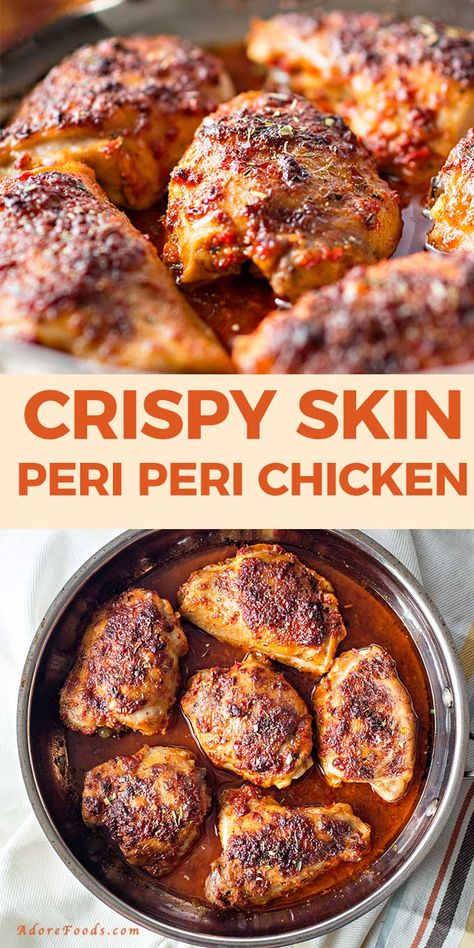 Peri Peri Chicken Recipe, Chicken Thighs Baked, Medifast Recipes, Chicken Recipes For Dinner, Peri Chicken, Recipes Potato, Peri Peri Chicken, Chicken Recipes Video, Chicken Thigh Recipes Oven