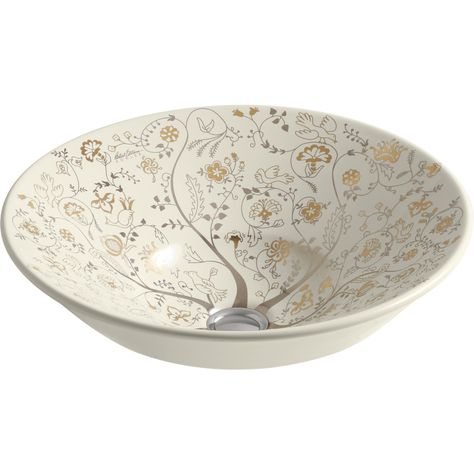 KOHLER Artist Editions Conical Bell Mille Fleurs Vessel Round Bathroom Sink Sink Sizes, Console Sinks, Victorian Bathroom, Undermount Bathroom Sink, Glass Sink, Vessel Bathroom Sink, Vessel Sink Bathroom, Vessel Sinks, Bathroom Sinks