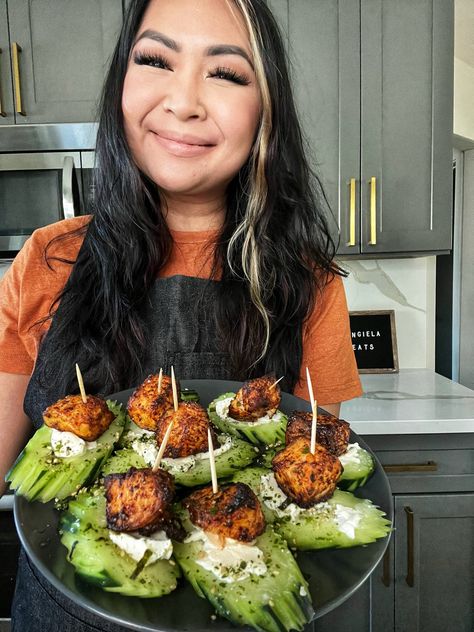 salmon nuggets. salmon bites. salmon cucumber bites. salmon recipe. airfryer salmon. airfryer recipes. Shrimp Wanton, Cucumber Salmon Bites, Salmon Cucumber Bites, Salmon Airfryer, Airfryer Salmon, Salmon Nuggets, Cured Salmon Recipe, Salmon Bites Recipe, Salmon Cucumber