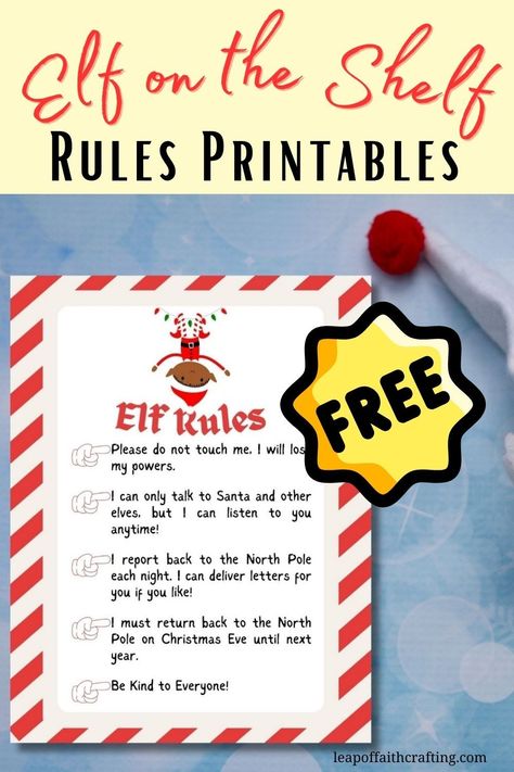 Instant download of a free elf on the shelf rules printable to use with your Elf this holiday season. Printable rules are a great way to remind your child not to touch! Elf On The Shelf Rules Printable, Elf Rules Free Printable, Elf On The Shelf Rules, Elf Rules, Elf On Shelf Printables, Elf Mischief, Elf Notes, Printable Props, Elf Letters