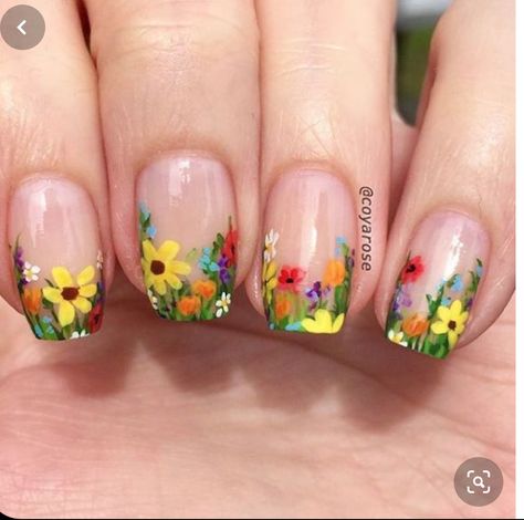 Floral Nail Art Designs, Nail Art Orange, Nail Art Designs For Summer, Palm Tree Nails, Nagellack Trends, Tree Nails, Floral Nail Designs, Floral Nail, Colorful Nails