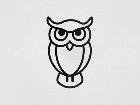 Simple Owl Outline, Owl Tattoo Small Simple, Owl Doodles, Simple Owl Tattoo Design, Owl Design Drawing, Owl Sketch Simple, Owl Drawing Easy, Easy Owl Drawing, Simple Owl Drawing