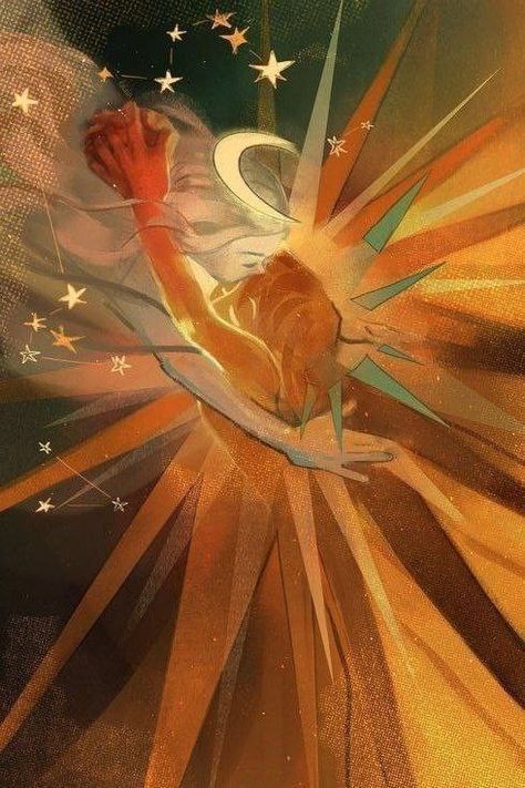 The Sun Artwork, Sun And Moon Goddess Art, Star Woman Art, Hope Aesthetic Art, Sun And Moon Illustration Art, Sun And Moon Personified, Sun And Moon Oc, Sun Art Aesthetic, Sun Personified