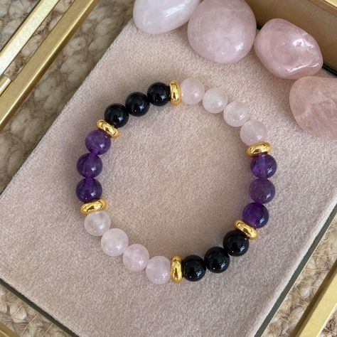 Hello! Welcome to Metrik Jewellery, thank you so much for being here and supporting my small business!  As a female entrepreneur, I am very happy and proud to present my designs to you! Your satisfaction is my number one priority in this store! Details:  This Empath Protection Bracelet is made of the following raw crystals: 8mm Amethyst, Rose Quartz and Black Onyx. -I can make your bracelet in any size you want!  -I design your bracelet specifically for you with so much love and care. I would like you to know that the number of raw stones in your bracelet may increase or decrease depending on the size of your wrist. Empath individuals are highly sensitive and understanding people. Most of the time they live with their emotions. We can say that the intuition of empaths is their compass in p Bracelet Design Ideas, Understanding People, Empath Protection, Spiritual Bracelets, Energy Protection, Raw Crystals, Energy Bracelets, Protection Bracelet, Highly Sensitive