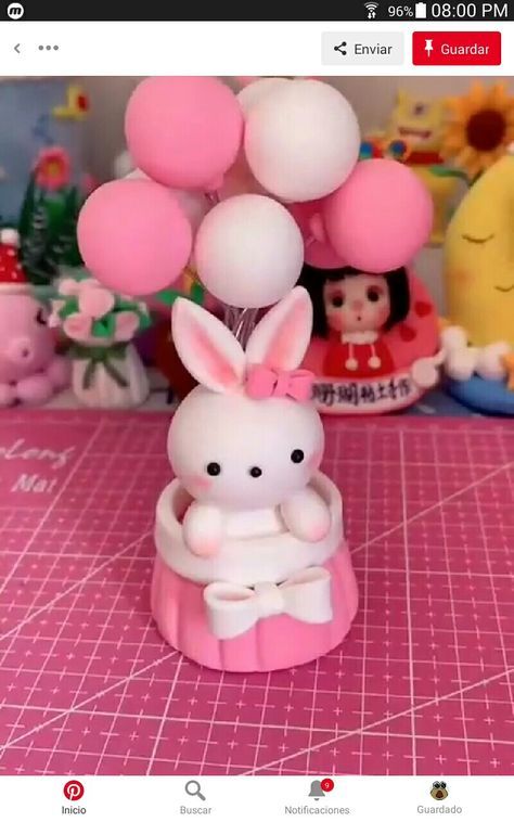 Kue Fondant, Clay Bunny, Key Crafts, Resipi Kek, Fondant Flower Tutorial, Clay Crafts For Kids, Fondant Animals, Fondant Cake Toppers, How To Make Clay