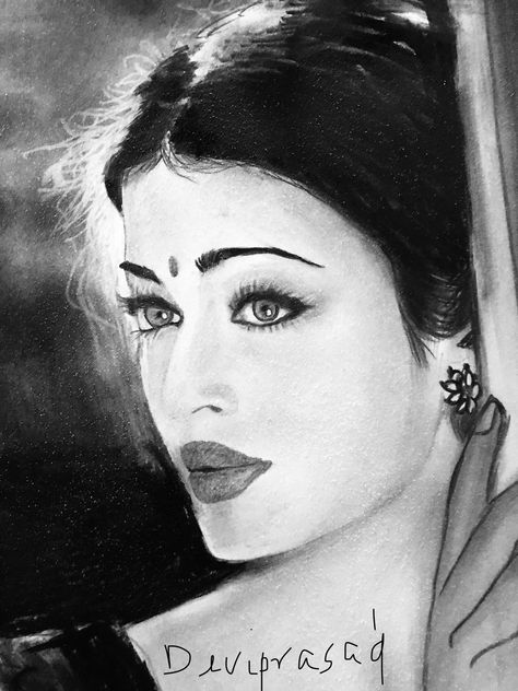 Aishwarya Rai Drawing, Bollywood Sketch, Beautiful Pencil Sketches, Abstract Pencil Drawings, Pencil Sketch Drawing, 3d Art Drawing, Girl Drawing Sketches, Cool Pencil Drawings, Female Art Painting