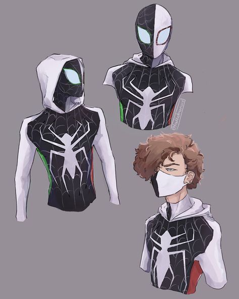 Huntsman Spidersona, Ranboo Spiderman, Webshooters Design, Spider Sonas Male, Spiderverse Oc Male, Spidersona Oc Male, Spiderman Oc Male, Spidersona Art Male, Superhero Design Male