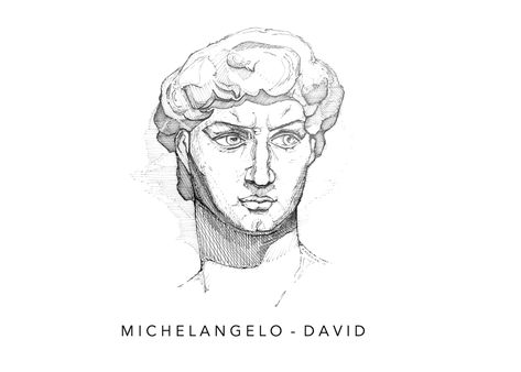 Michelangelo - David | this is actually a sculpture and also includes the whole body lol Statue Of David Tattoo, David Drawing, The David Statue, Tattoo Line Art, David Tattoo, Statue Of David, Surrealism Drawing, Womenswear Shoes, Tattoo Line