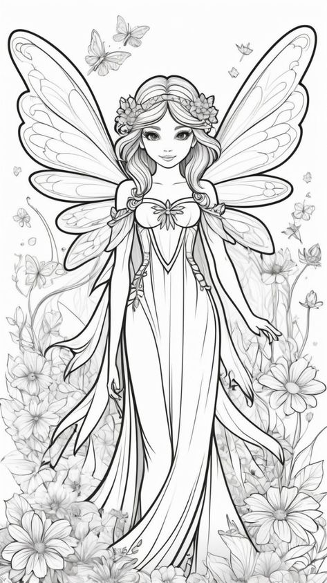 Free Fairy Coloring Pages, Nature Homeschool, Disney Coloring Sheets, Hairstyles Anime, Colouring Heaven, Chibi Coloring Pages, Fairy Coloring Book, Zen Doodles, Adult Colouring Printables