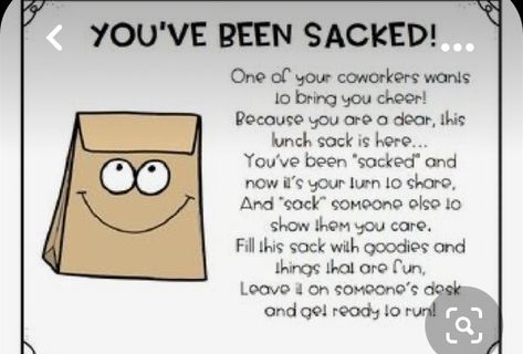 You've Been Sacked, Sack Lunch, Youve Been, Break Room, School Bus, You've Been, Diy Gifts, Bring It On, Gifts