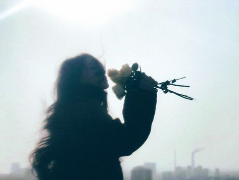 Long Hair, The Sun, A Woman, Sun, Flowers, Hair