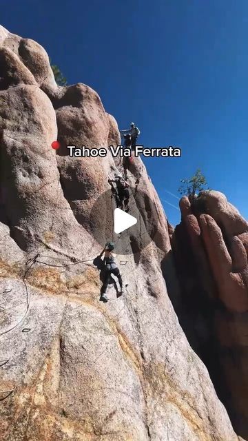 Visit California | Travel + Fun Things to Do on Instagram: "Opening May 18th! ☀️ Find high-flying thrills (and Olympic Valley views) while clipped in on a via ferrata with @TahoeVia. 🧗‍♂️ This assisted climbing experience allows you to ascend an 800-foot vertical cliff safely—and without specialized skills. ⛰️

📍@TahoeNorth

#VisitCalifornia #Tahoe #LakeTahoe #ViaFerrata #TahoeNorth #Climbing #Adventure #Explore #RockClimbing" Visit California, Valley View, Adventure Explore, California Travel, Rock Climbing, Lake Tahoe, Clip Ins, Fun Things, Travel Fun