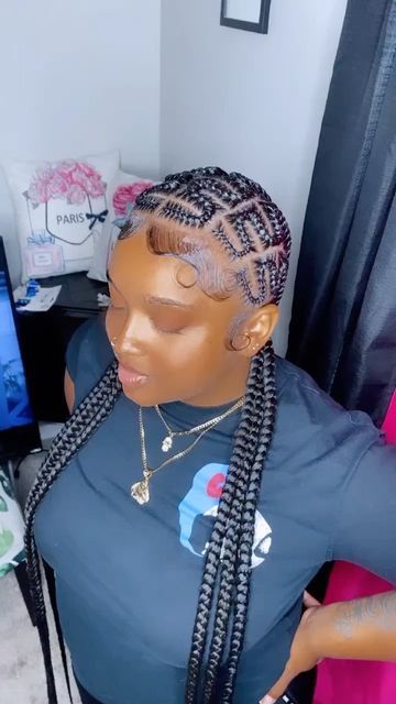 Zigzag Braided Ponytail, Zigzag Braids, Feed In Ponytail, Scalp Braids, Frontals Sew In, Plaits, Zig Zag, Box Braids, Braid Styles