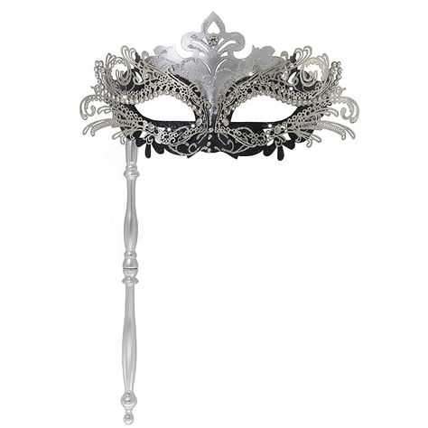 PRICES MAY VARY. 【Material】:This masquerade mask made of ABS base inlaid metal and sparkling rhinestones,a stunning costume decoration. 【Mysterious and charming】: The masquerade party mask for women with delicate design combined with high quality materials, looks mysterious and elegant, you will be the envying of the party. 【Well made】:Graceful line design, manual assembly and beautiful hand paint pattern.This luxurious masquerade mask is all you need to gift yourself no matter masquerade event Moonlight Masquerade, Masquerade Mask With Stick, Masquerade Party Mask, Masquerade Event, Silver Masquerade Mask, Couples Masquerade Masks, Crow Mask, Mask Venetian, Masquerade Ball Mask