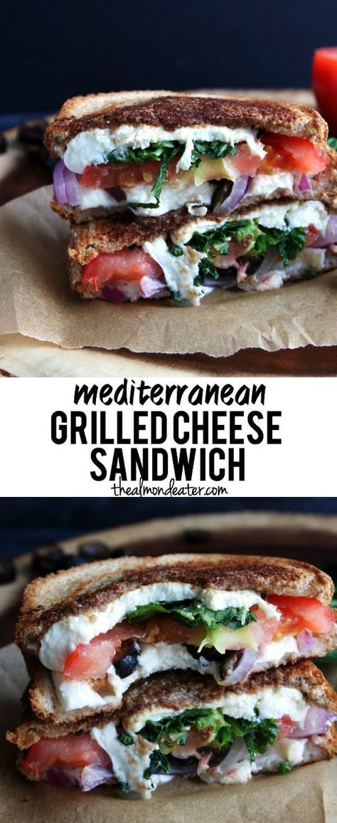 Mediterranean Grilled Cheese, Resep Sandwich, Resep Diet, Grilled Cheese Recipes, Grilled Sandwich, Cheese Sandwich, Sandwich Recipe, Chapati, Grilled Cheese Sandwich