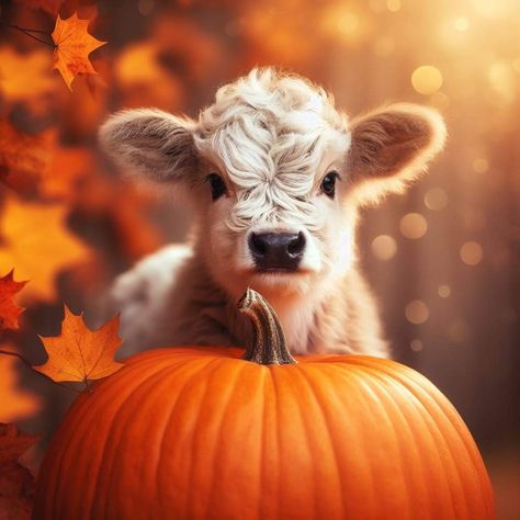 Fall Cow Pictures, Cow Wallpaper, Fluffy Cows, Cow Pictures, Highland Cows, Baby Cow, Baby Cows, Cow Art