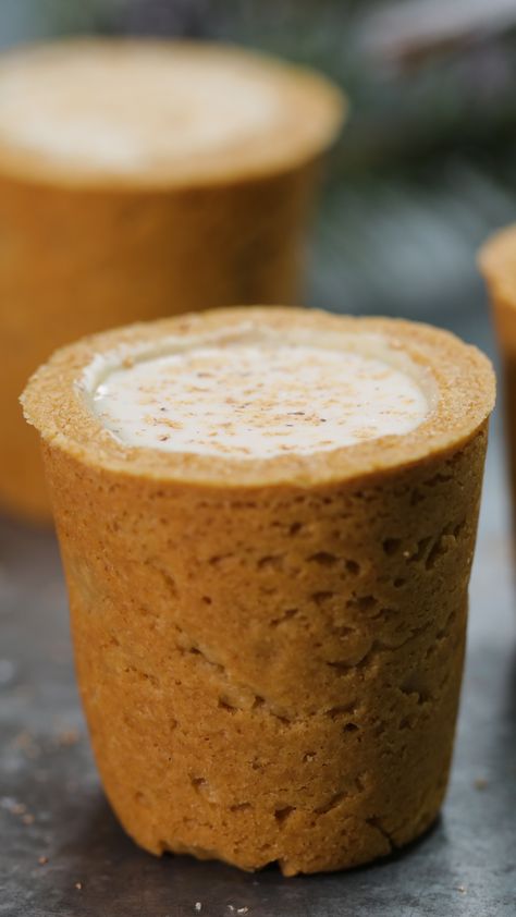 Shot Glass Desserts Recipes, Eggnog Cookie, Cookie Shot Glass, Edible Shot Glasses, Shot Glass Desserts, Cookie Shots, Eggnog Cookies, Vietnamese Iced Coffee, Space Food